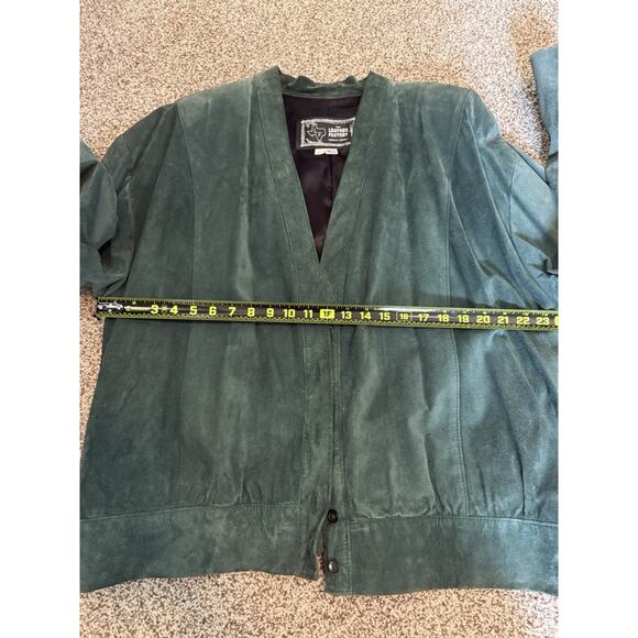 Forest Green Suede Button-Front Jacket by - Picture 6 of 7